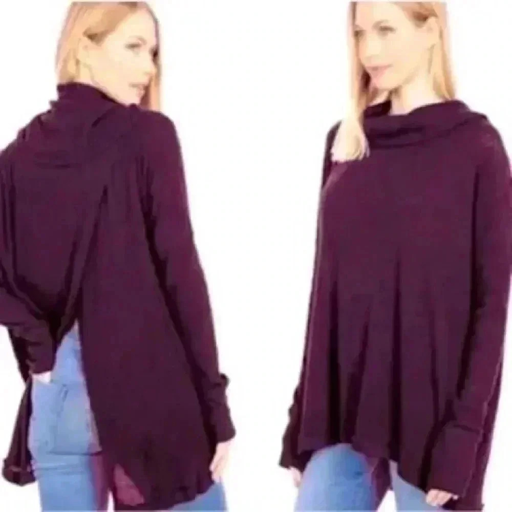 FREE PEOPLE Women’s Long Sleeve Sweater Deep Purple Size XS TP - NWT